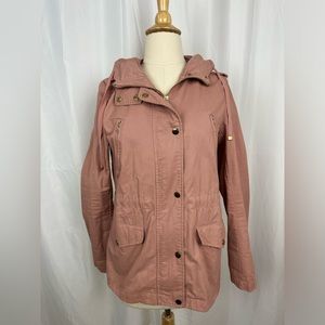 Love Tree Dusty Pink Hooded Cargo Jacket Sz S